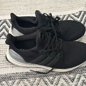 Adidas Black and Silver Running Shoes